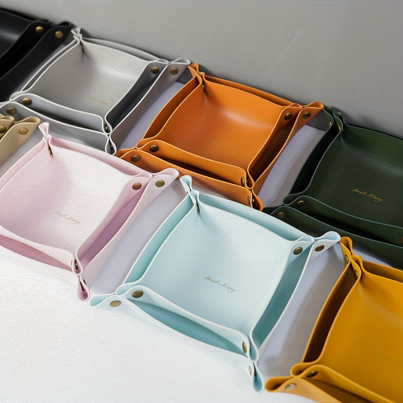 Nordic Style PU Leather Storage Tray Organizer