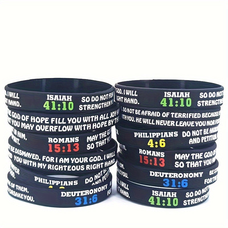 4pcs Greek Quotes Silicone Bracelet