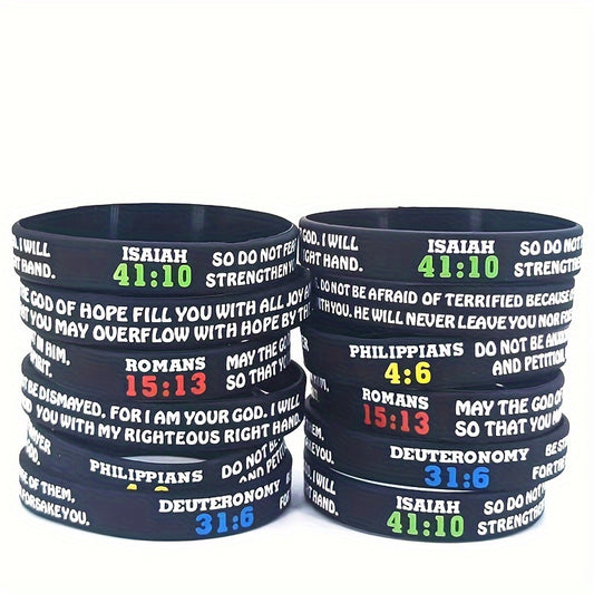 4pcs Greek Quotes Silicone Bracelet
