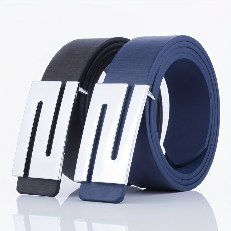 Men's Leather Belt with Buckle for Pants