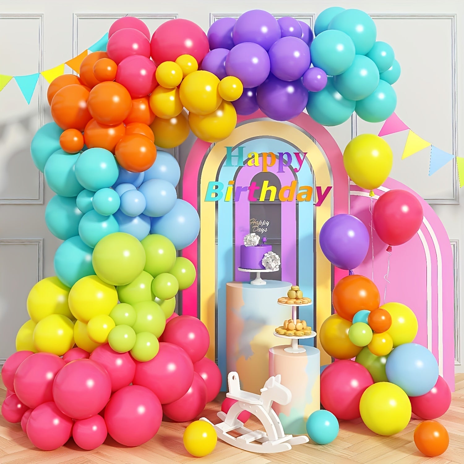 51-Piece Pink & Yellow Latex Balloons Set for Party Decorations