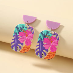 Flower Acrylic Dangle Earrings For Women