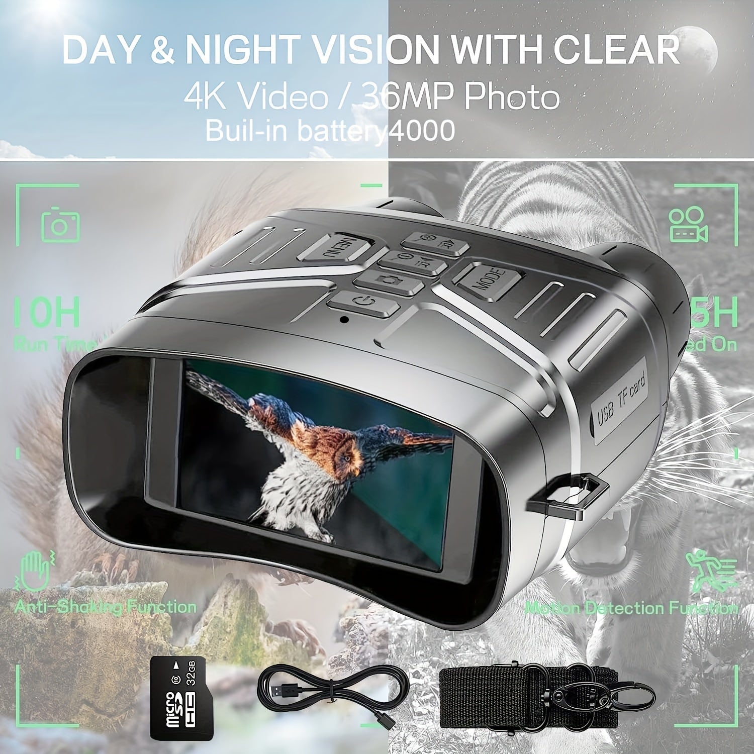 FCPVHOY Night Vision Goggles Binoculars FHD 1080P