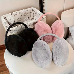 Women's Beige Ear Muffs Warm Winter Ear Warmers for Outdoor Hiking