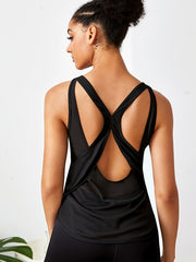 Criss Cross Backless Workout Tank Top