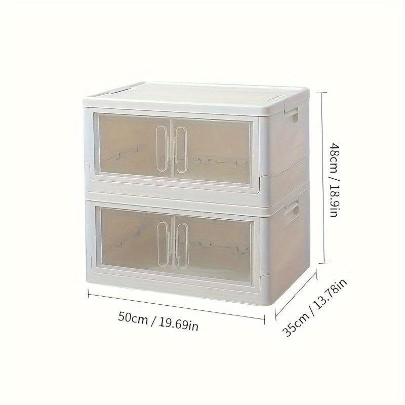 1pc Foldable Clear Storage Box Large Organizer Containers With Lids Room Decor