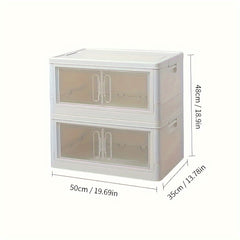 1pc Foldable Clear Storage Box Large Organizer Containers With Lids Room Decor