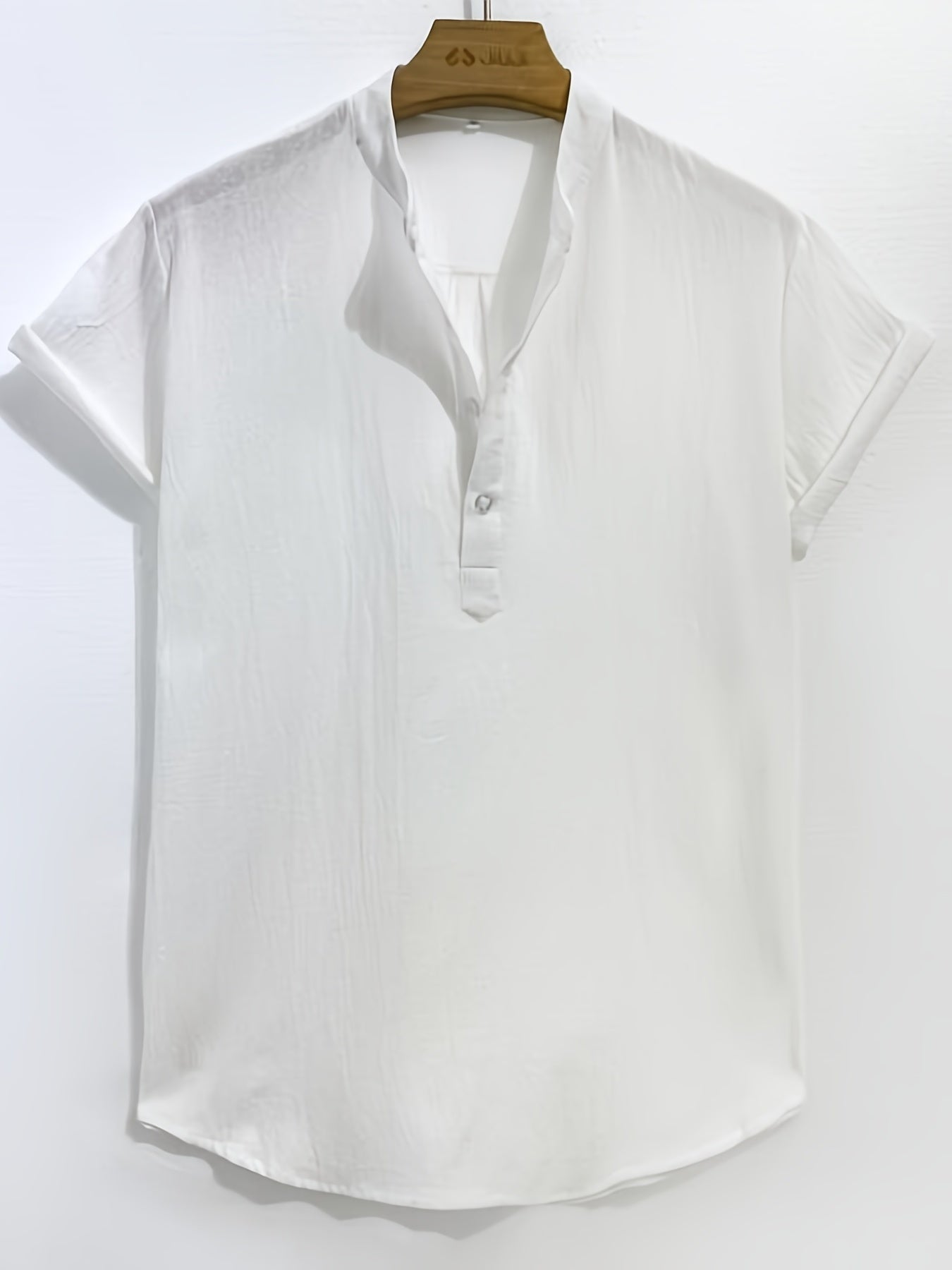Men's Casual Cotton Short Sleeve Shirt for Summer Vacation
