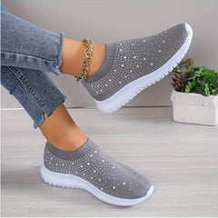 Rhinestone Mesh Sports Shoes Lightweight Casual Walking Shoes