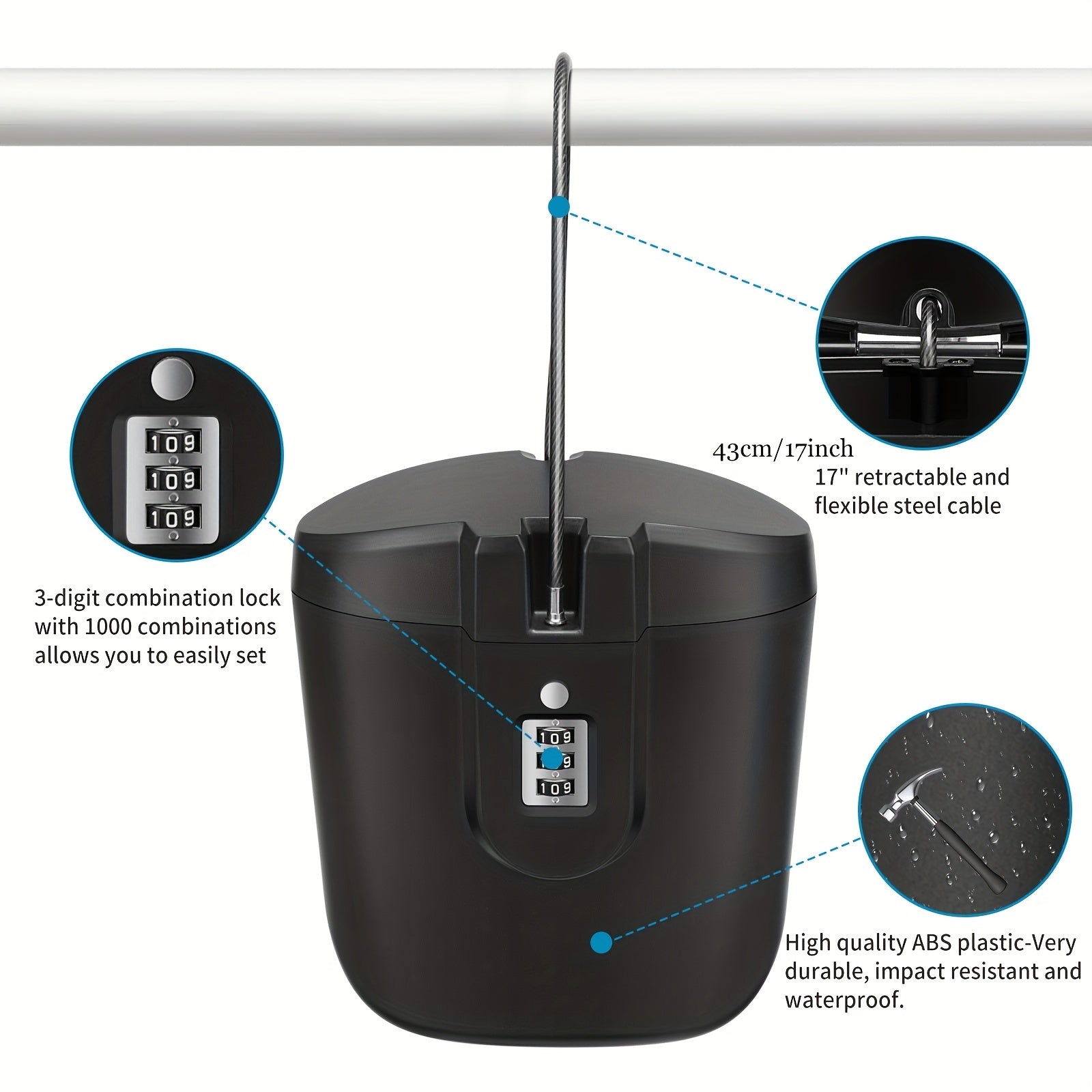 Portable Beach Bucket with Password Lock for Outdoor Activities