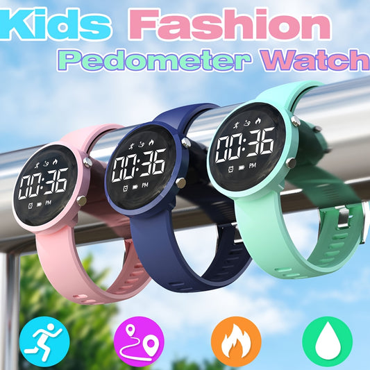 Kids LED Tracking Watch IP67 1000 Pedometer Step Counter Timer & Stopwatch