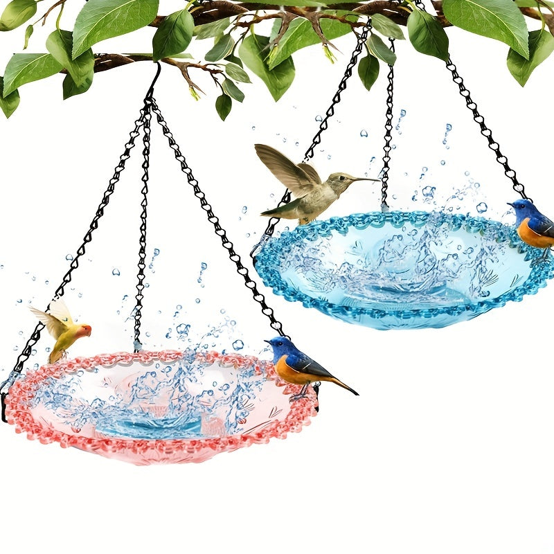 Bird Flower Shaped Bird Feeder Garden Outdoor Hanging Bird Bath Water Feeder