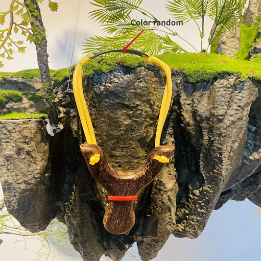 High Precision Wooden Slingshot Toy with Rubber Band