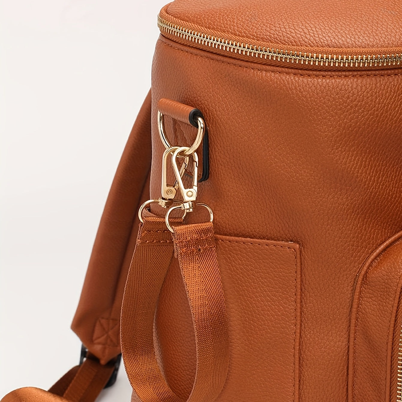 PU Cylinder Mummy Bag Large Capacity Backpack