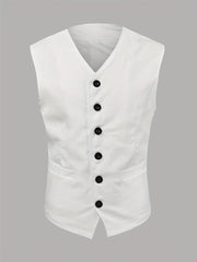 V Neck Smart Suit Trachten Vest Men's Casual Retro Style Waistcoat