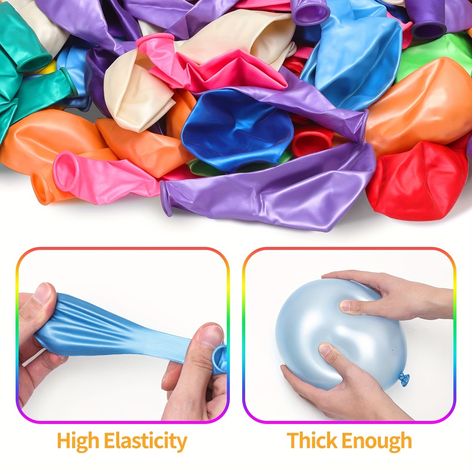240pcs Assorted 30-48 cm Rainbow Latex Balloons for Party Decoration