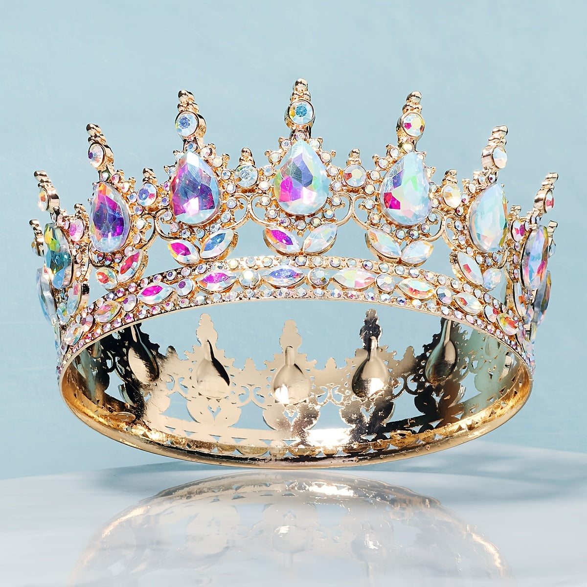Crystal Queen Crown Rhinestone Wedding Tiara Headband Princess Crown