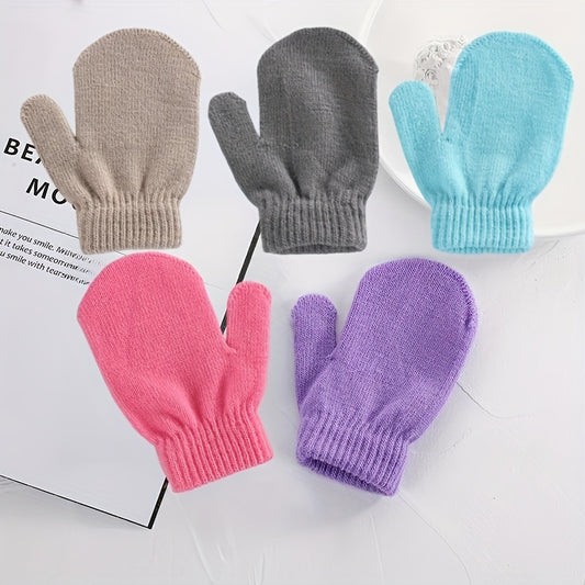 Children's Knitted Gloves Warm Mittens Soft Coldproof Gloves