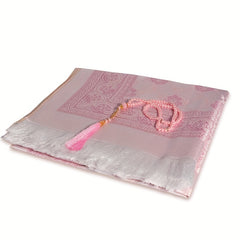 Portable Muslim Prayer Mat and Beads Set Soft and Durable Travel Prayer Mat