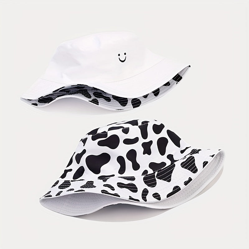 Versatile Bucket Hat With Double Sided Faces Sun Hat