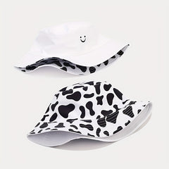 Versatile Bucket Hat With Double Sided Faces Sun Hat