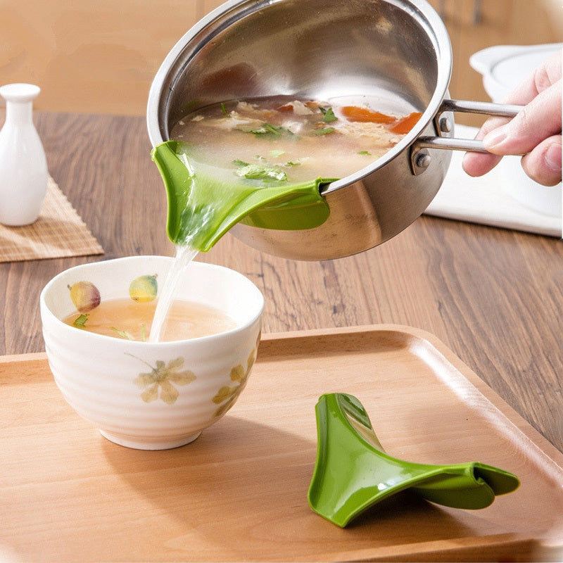 Anti Spill Silicone Soup Spout Funnel Kitchen Gadget
