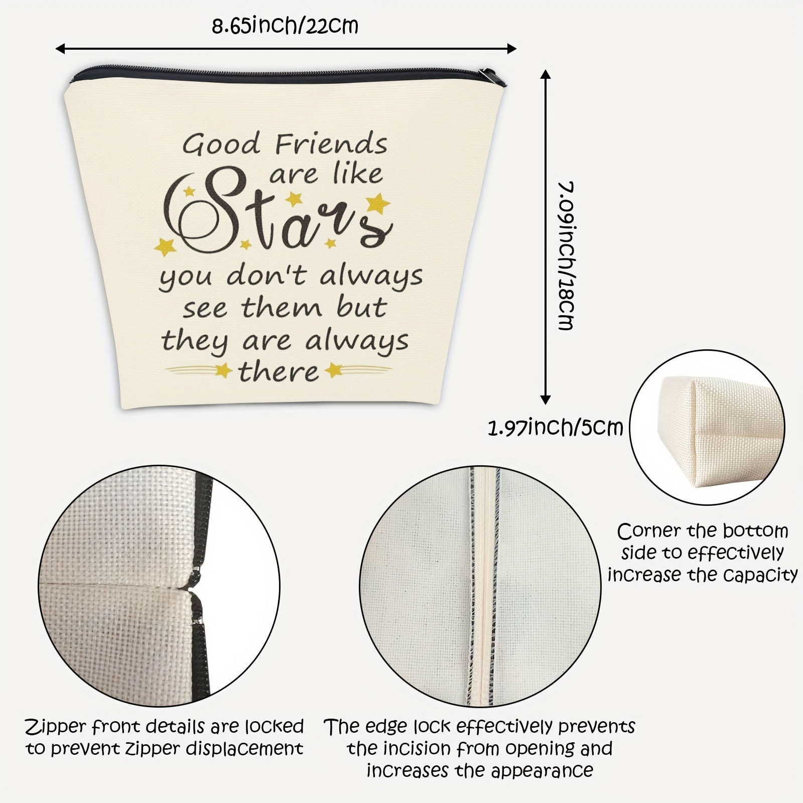 Gift Girl Makeup Bag Fun Long Distance Friendship Birthday Moving Christmas Gift