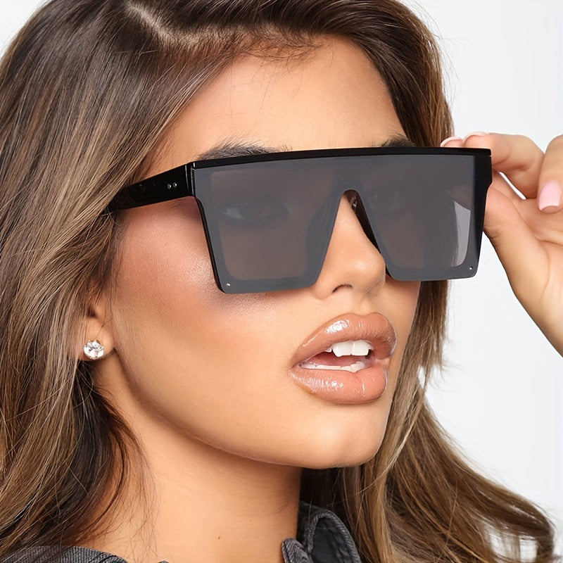 Y2K Flat Top Mirror Lens Sunglasses UV400