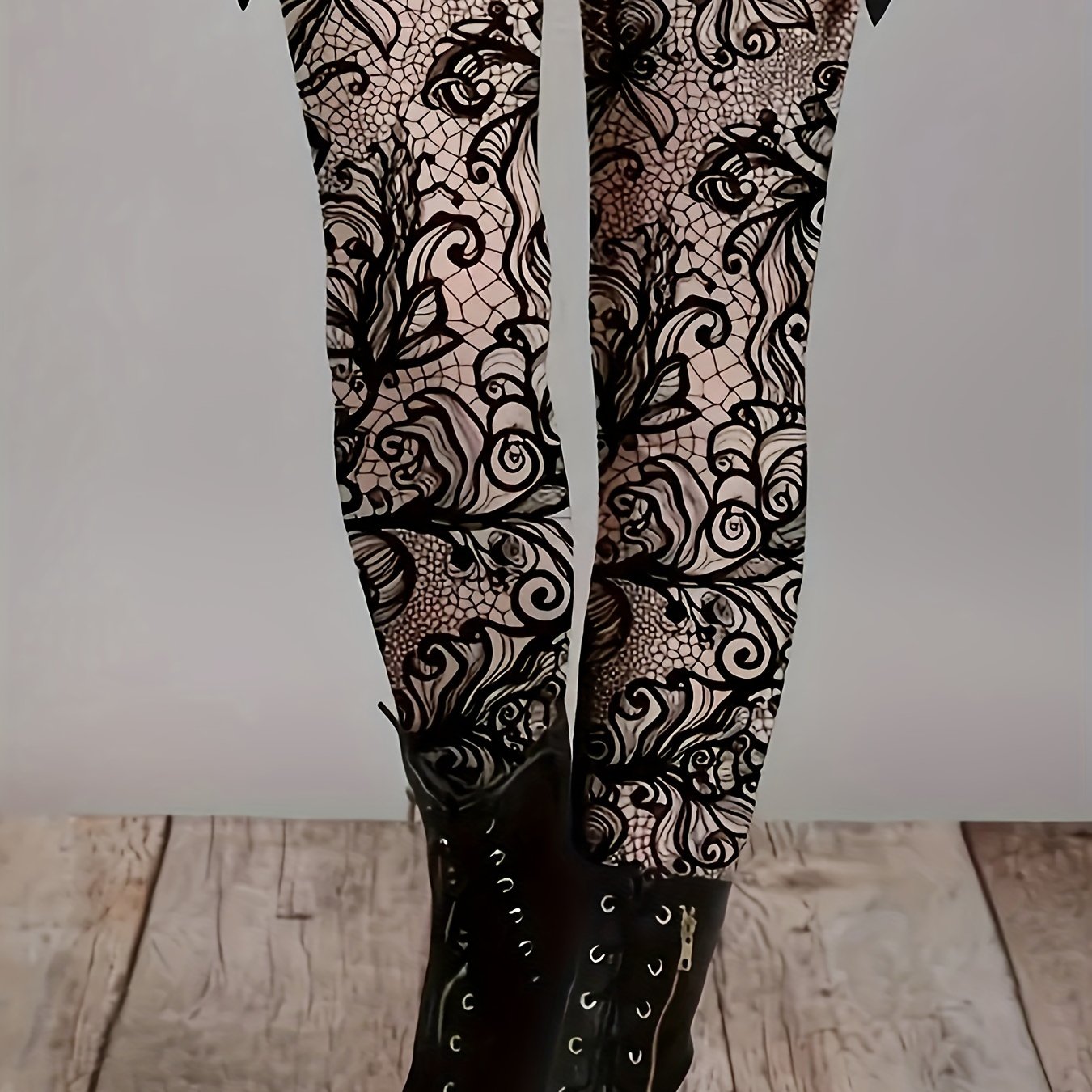 Women's Plus Floral Print High Rise Skinny Pants