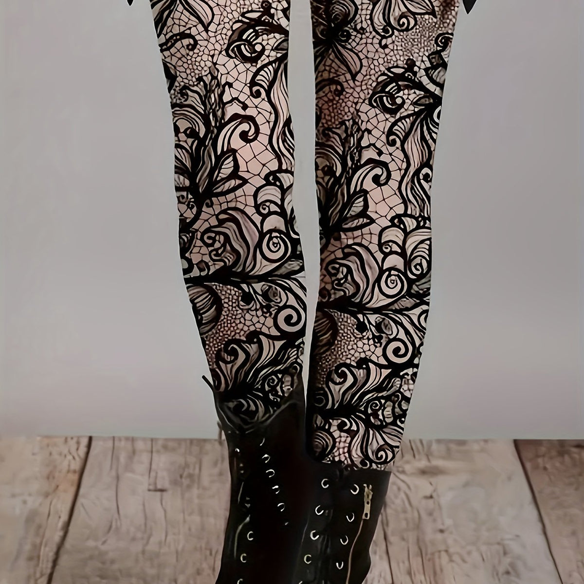 Women's Plus Floral Print High Rise Skinny Pants