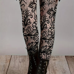 Women's Plus Floral Print High Rise Skinny Pants