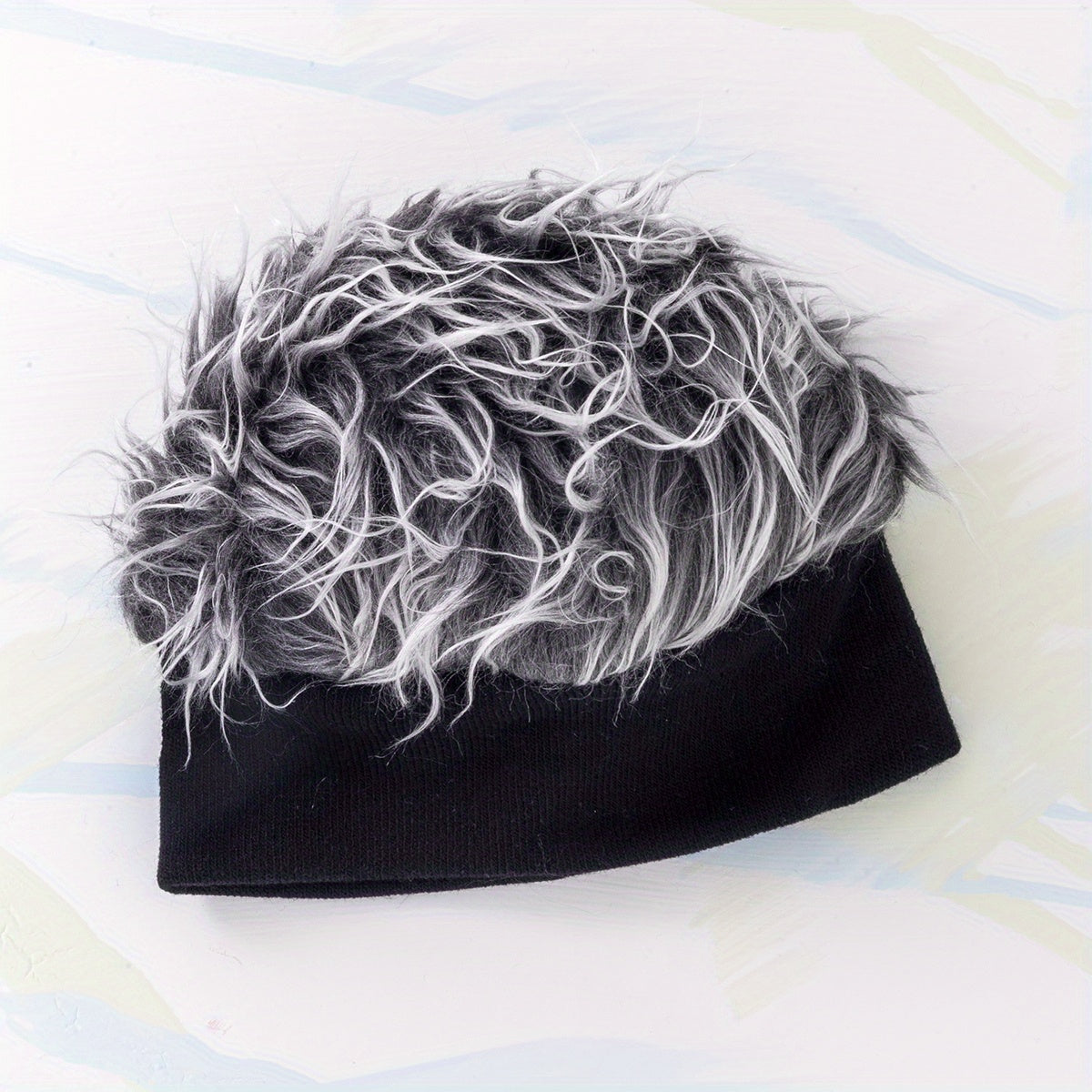 Leopard Print Wig Headband Elastic Hip Hop Beanie Unisex Knitted Hat