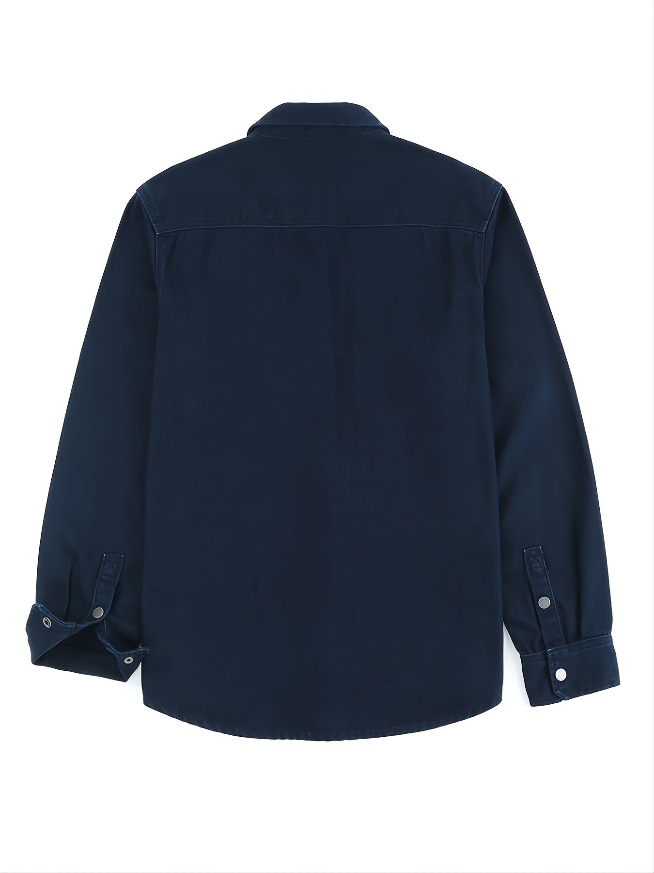 Men's Long Sleeve Button Denim Jacket Casual Navy Cotton Jeans