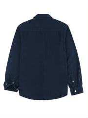 Men's Long Sleeve Button Denim Jacket Casual Navy Cotton Jeans