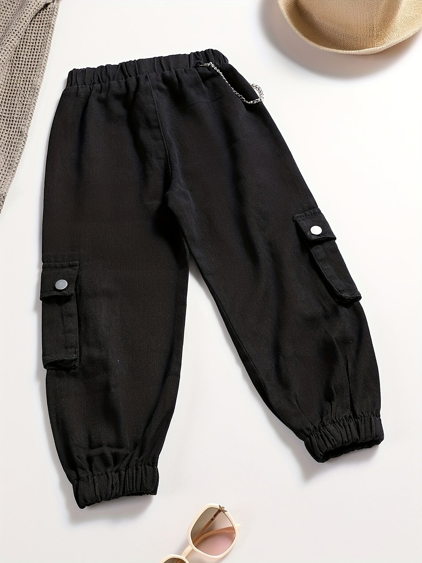 Girls Street Hip Hop Cargo Jogger Pants With Pockets