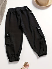 Girls Street Hip Hop Cargo Jogger Pants With Pockets
