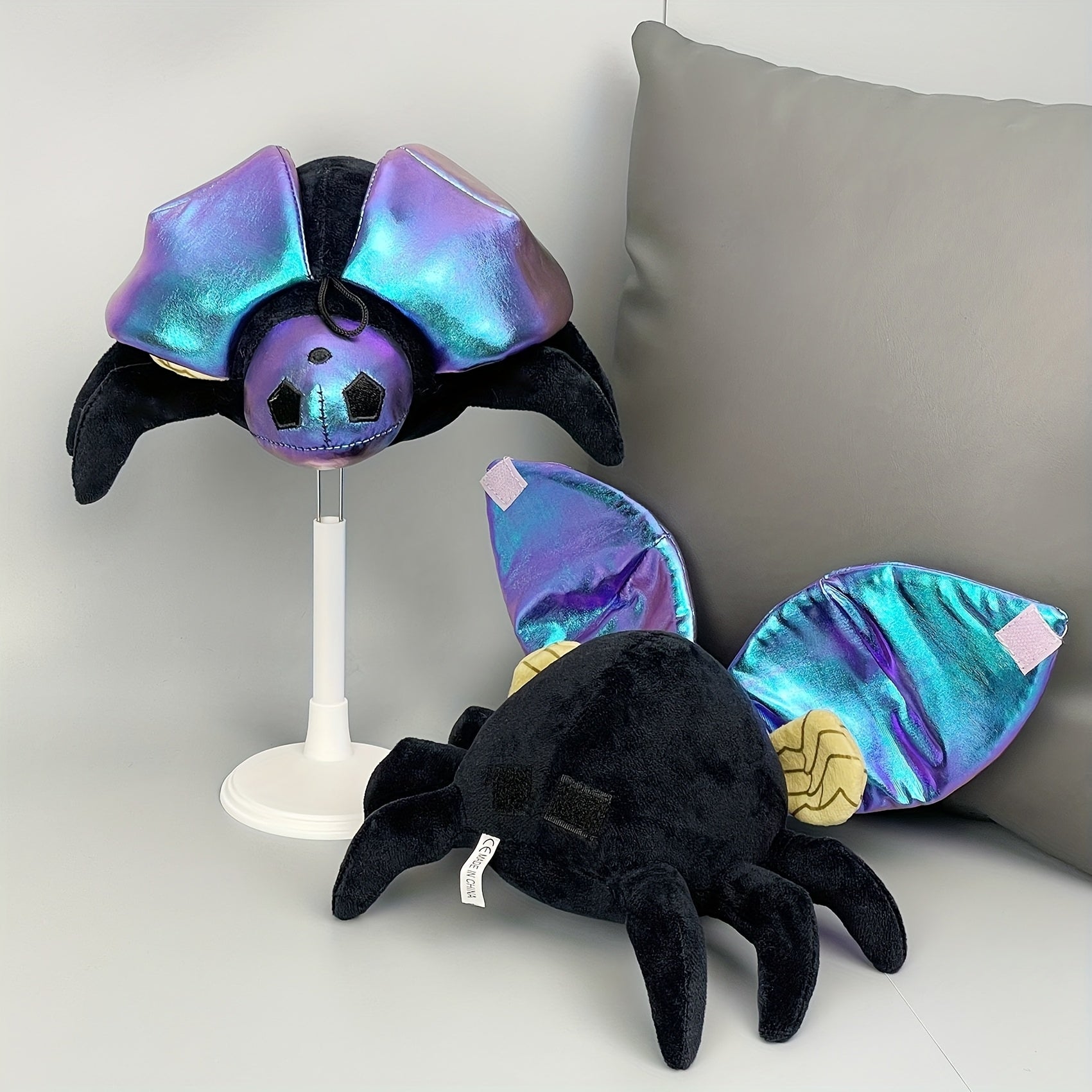 Pink Beetle Plush Toy with Purple Glitter Accents
