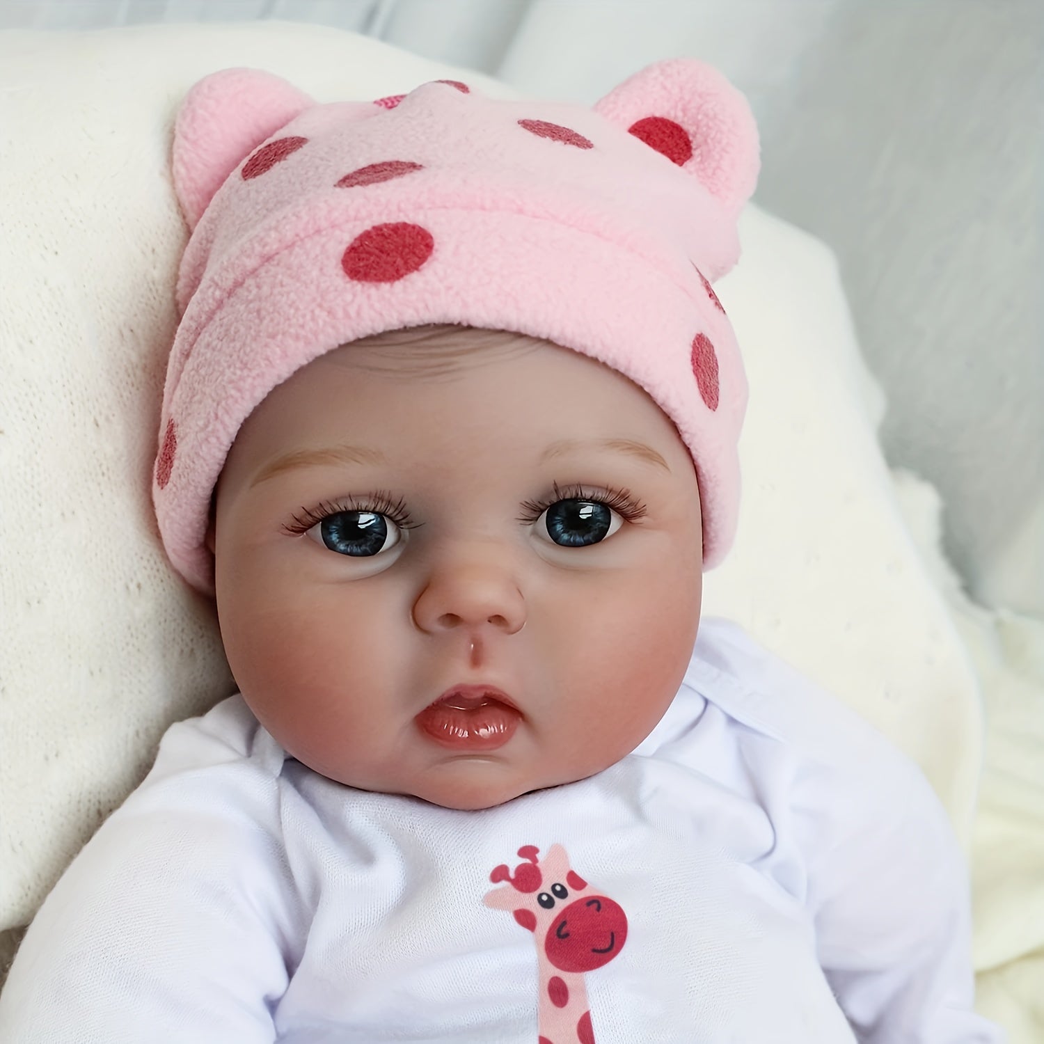 Realistic Reborn Doll with Pink Onesie & Polka Dot Pants