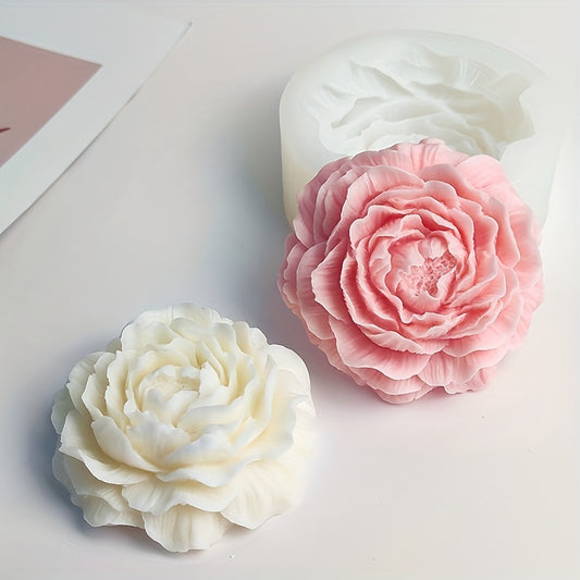 Large Peony Silicone Candle Mold Aromatherapy Gypsum Soap Resin Flower
