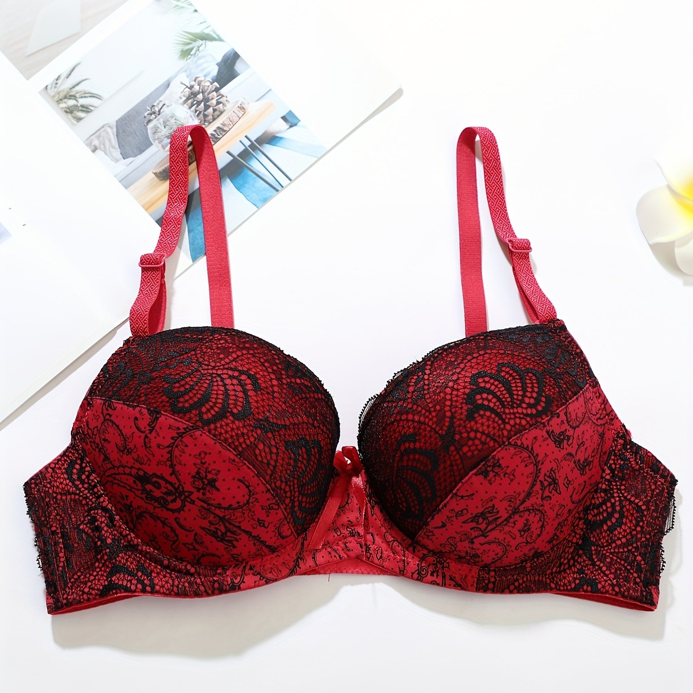 Lace Push Up Bra Comfy & Colorblock Women's Lingerie