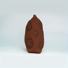 Cute Smile Face Corduroy Makeup Bag for Women