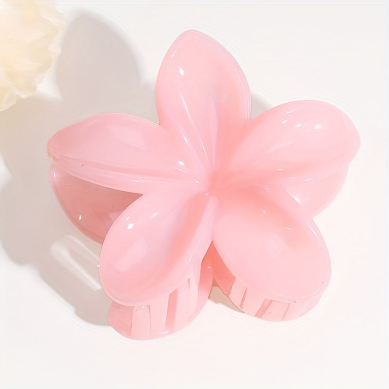 4pcs Flower Hair Claw Solid Banana Clip Hairgrip