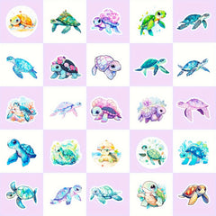 50pcs Sea Turtle Stickers Eye Animal Sea Turtle Waterproof Vinyl Stickers