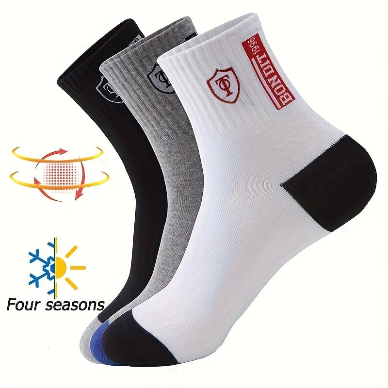 5 Pairs Teen's Mid Crew Sport Socks Cotton Sweat Absorbing Comfortable