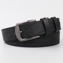 Men's Thread Alloy Needle Buckle PU Belt