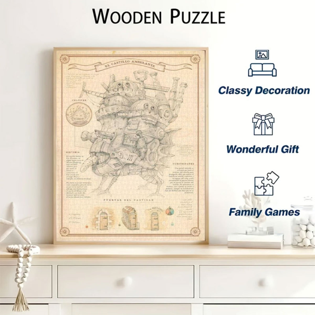 1000pcs Moving Castle Hand Drawn Jigsaw Puzzle