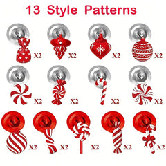 52pcs Christmas Peppermint Candy Hanging Decorations Xmas Party Ceiling Swirls
