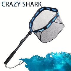 Rubber Coated Landing Net Easy Catch & Release 100cm Retractable Fishing Net