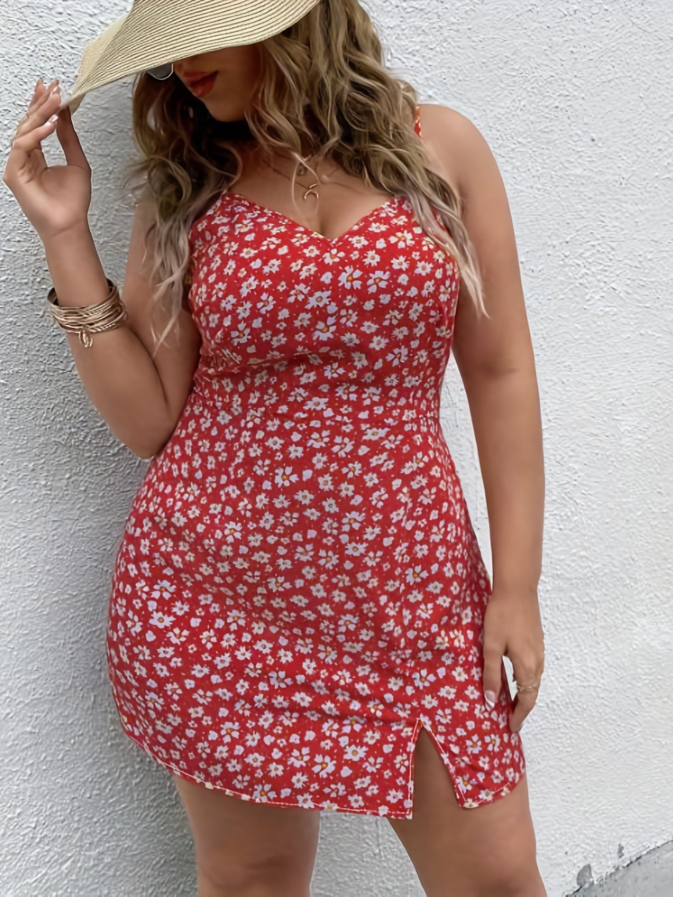  Boho Dress Women V Neck Floral Mini Cami