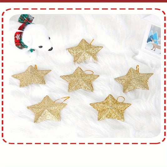 Christmas Decorations Golden Powder Pentagram Pendant